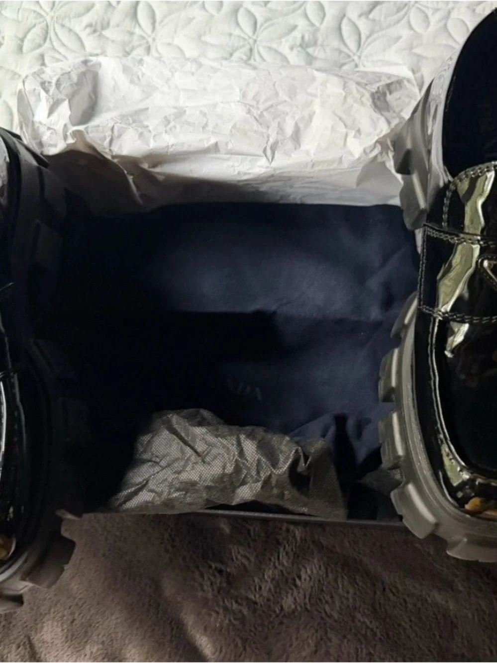 Prada Monolith brushed leather loafers